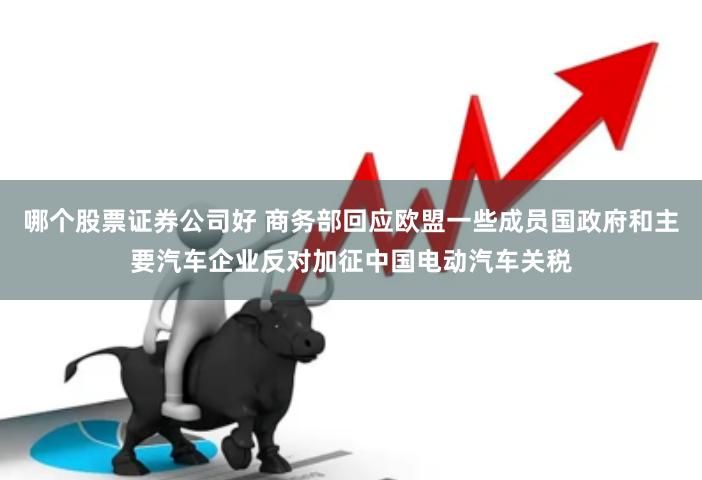 哪个股票证券公司好 商务部回应欧盟一些成员国政府和主要汽车企业反对加征中国电动汽车关税