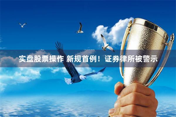 实盘股票操作 新规首例!证券律所被警示